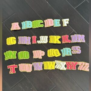 Bright Chenille, Gold Glitter Alphabet Iron On Patches - 86 patches